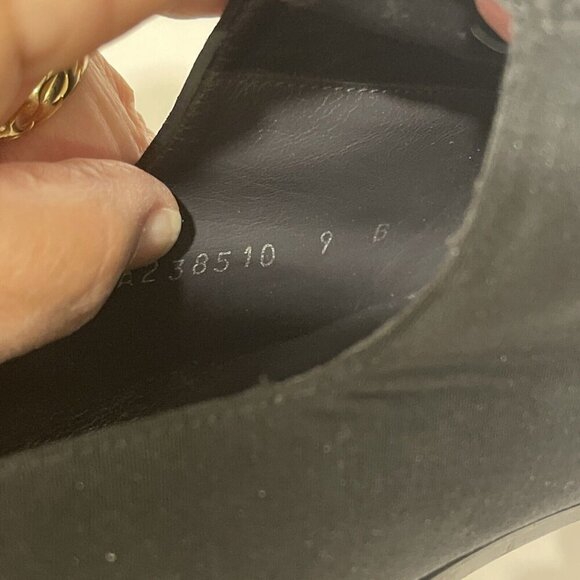 Stuart Weitzman Women's Black Lace-up Shoes Block Heel Fabric Gore-Tex Size 9 B - Picture 15 of 16